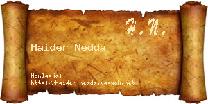 Haider Nedda névjegykártya